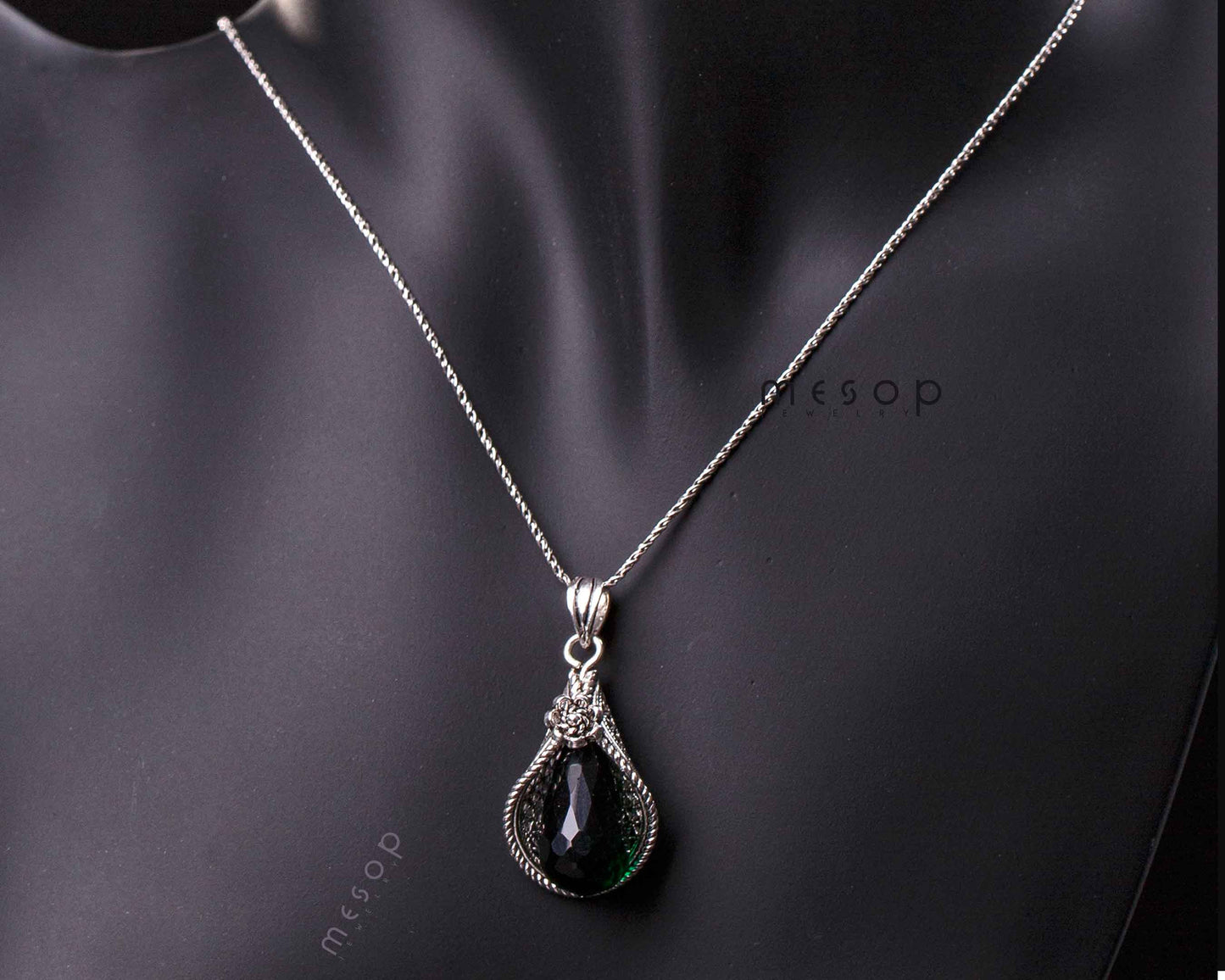 Calla Lily Whispers of Green Pendant