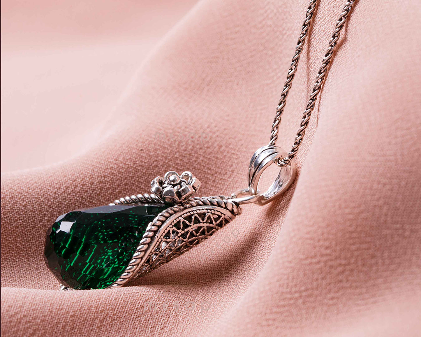 Calla Lily Whispers of Green Pendant