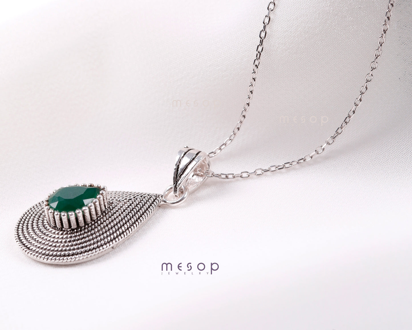Whispering Emerald Serenade Pendant
