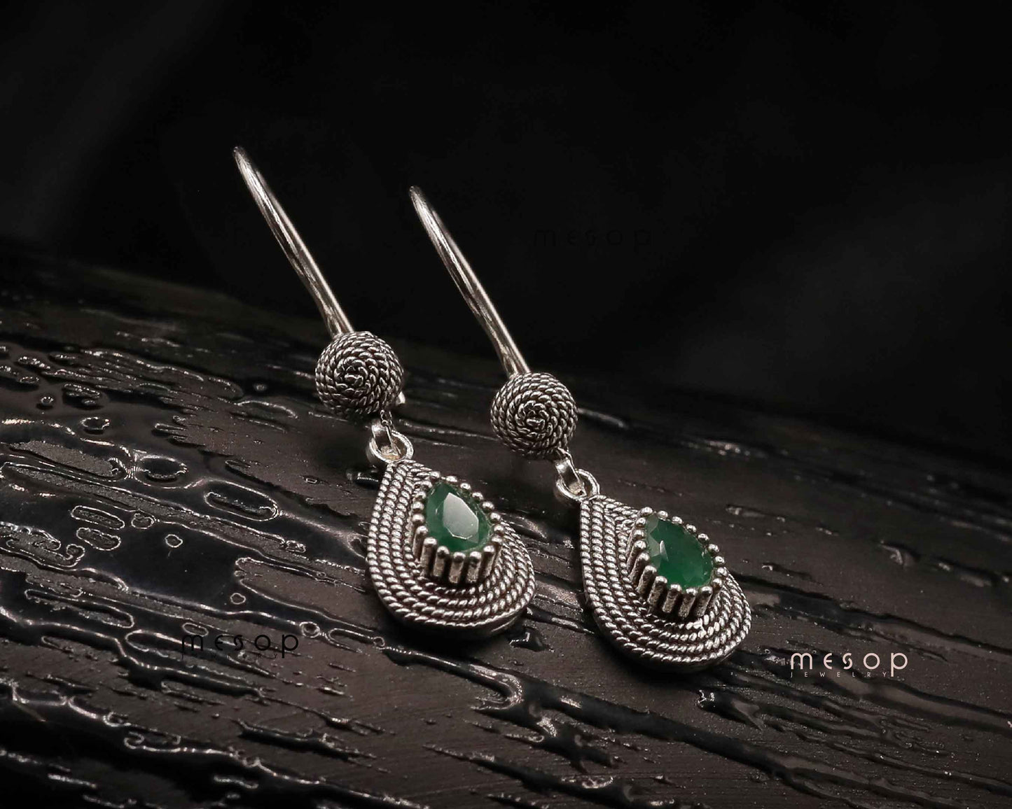 Whispering Emerald Serenade Earrings