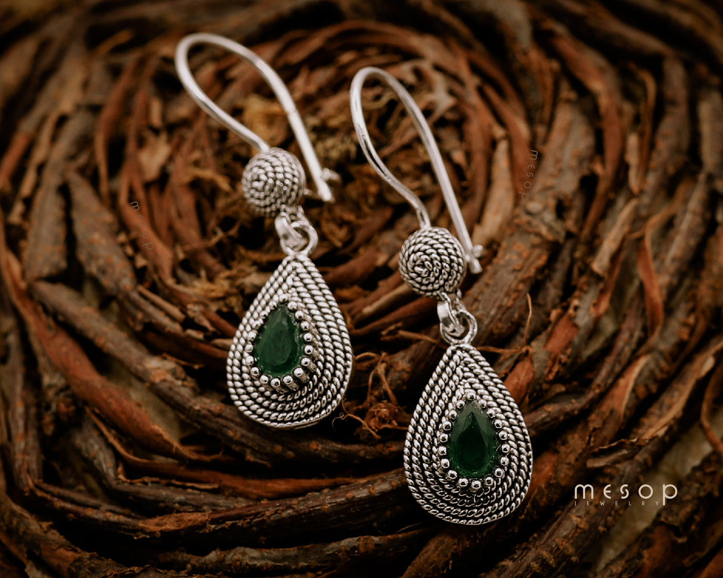 Whispering Emerald Serenade Earrings
